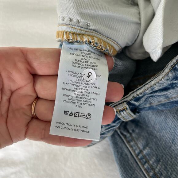 Anthropologie Pilcro Austyn High Rise Wide Leg Rhinestone Embellished Denim Jean - Picture 14 of 16